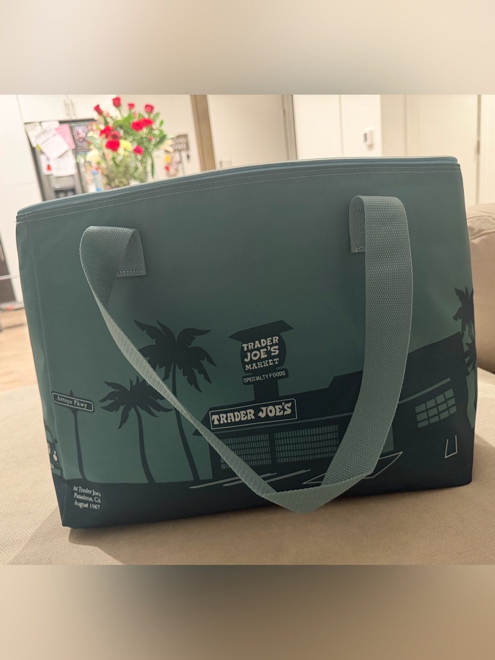Trader Joe's Green Market Duffel Tote Bag